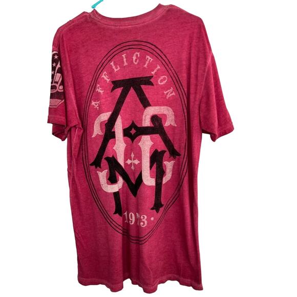 VINTAGE AFFLICTION AMERICAN CUSTOM MOTOR CLUB AOP SHIRT SIZE LARGE CLEAN - Picture 2 of 7